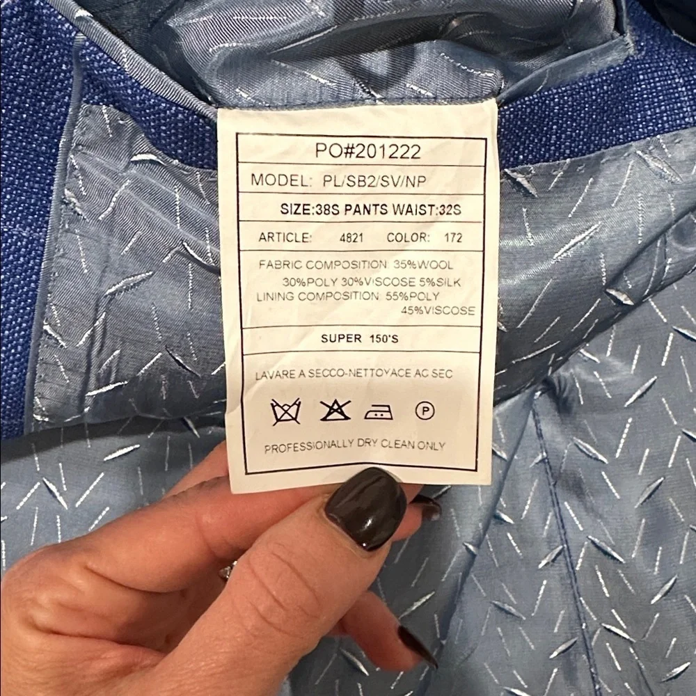 Antonio Cardinni Blue Checkered Suit